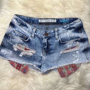 Zara distressed denim shorts